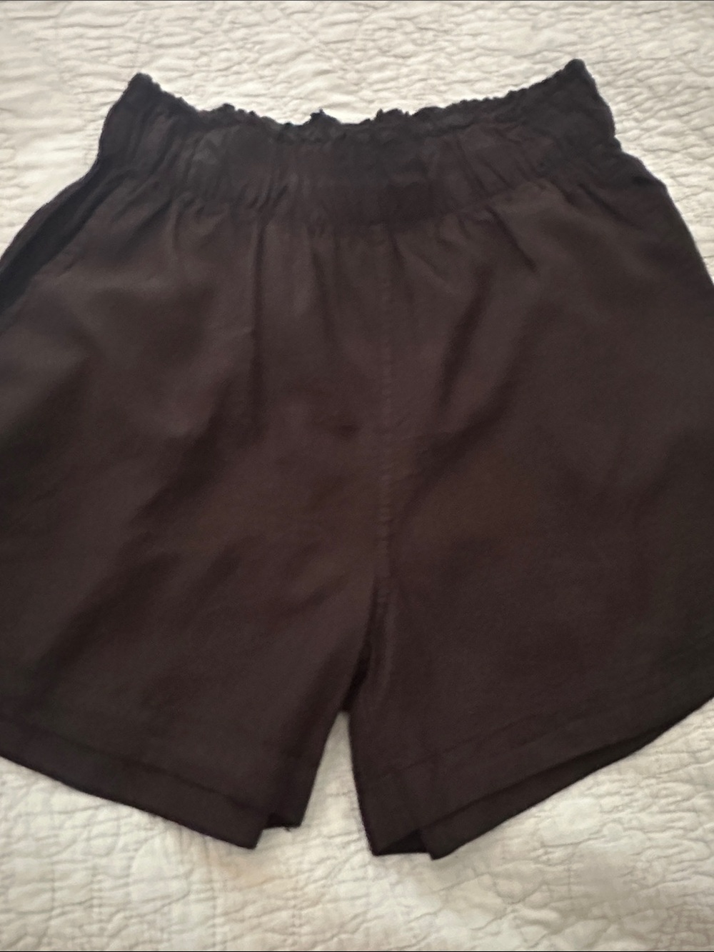 Altar'd State Black High-Waist Elastic Waistband Shorts